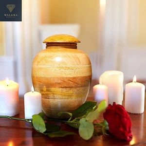 NWT Urn | Malaika Memorials Cremation Urn | Wooden Funeral Urn for Adults